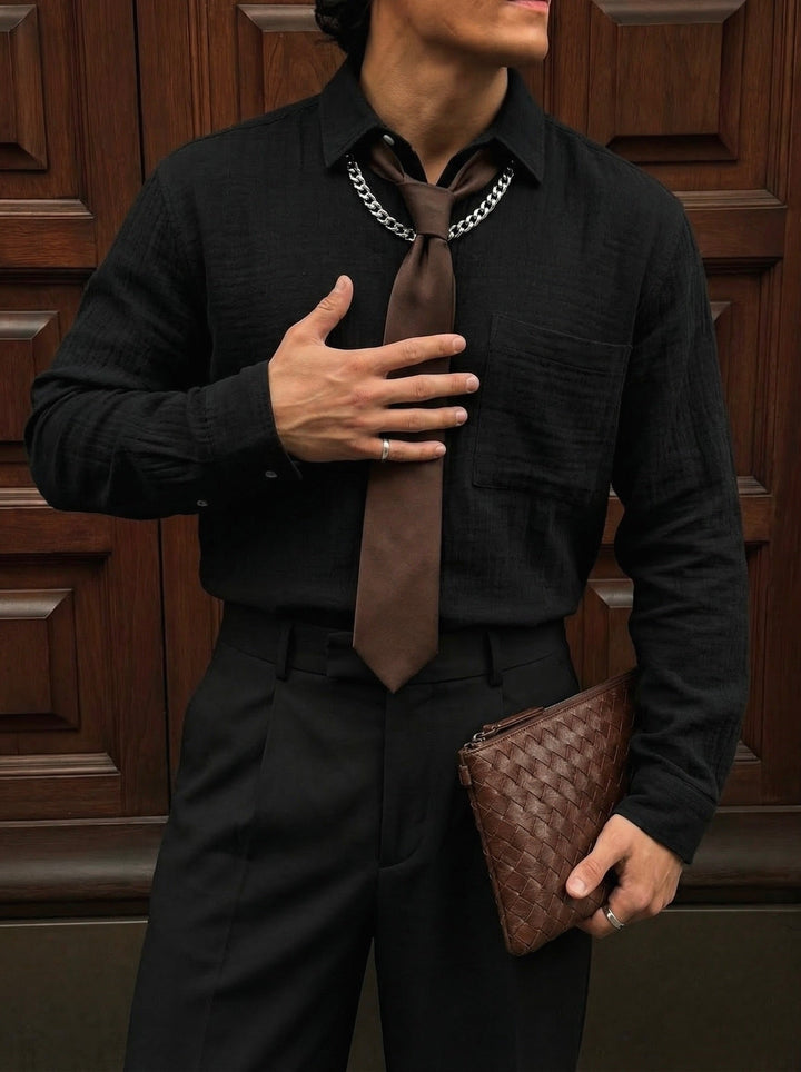 Oversize Muslin Skjorta - Svart