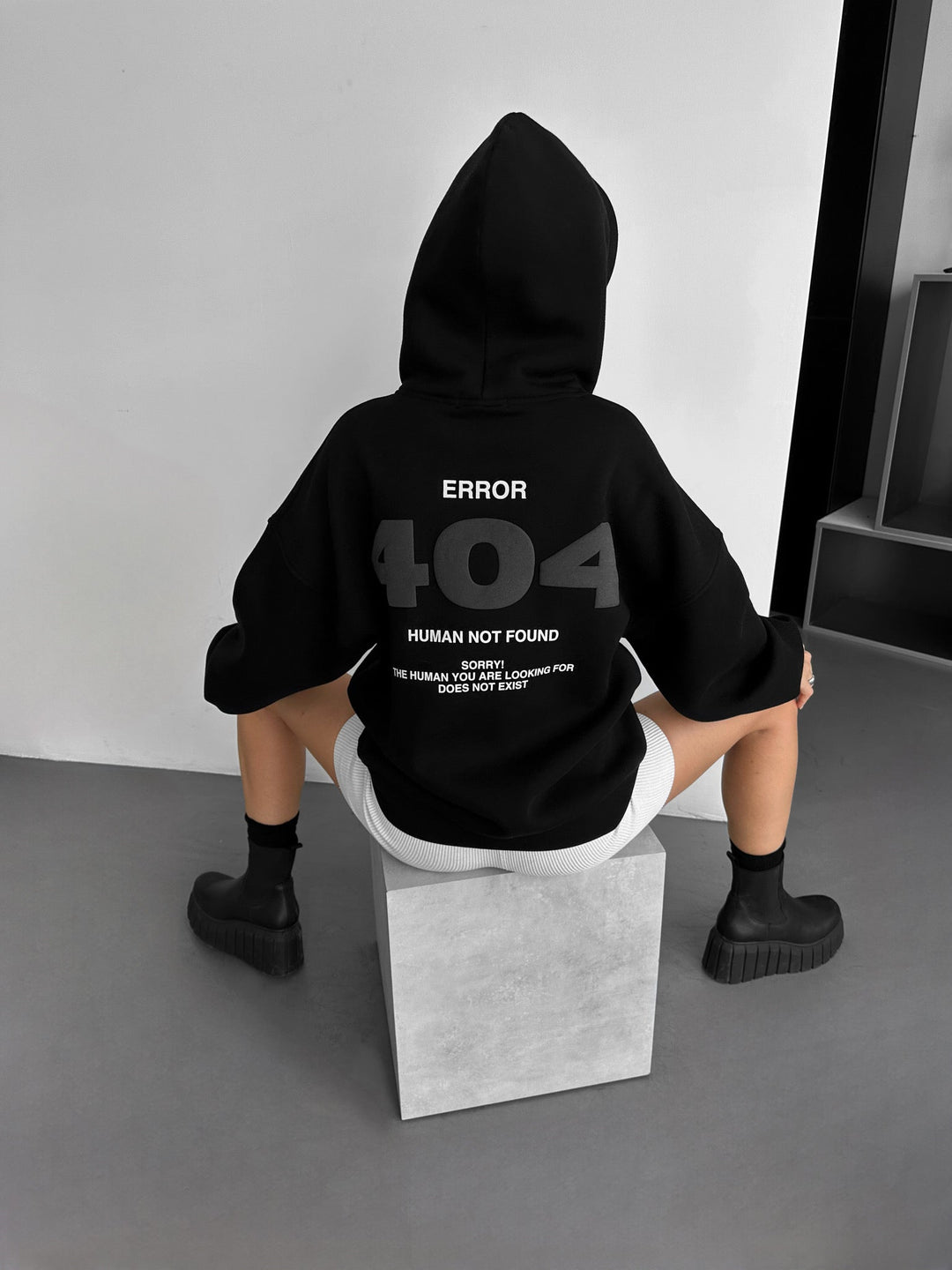 Oversize 404 Hoodie - Svart