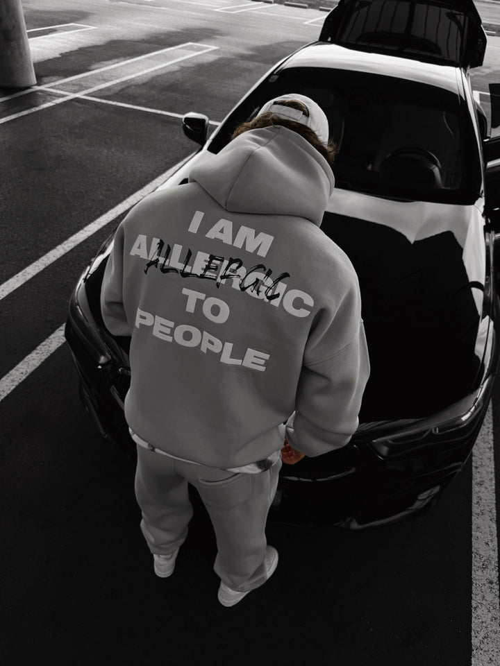 Oversize Allergisk Hoodie - Grå