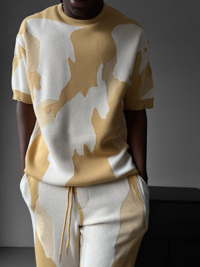 Oversize Alpenglow Stickad T-shirt - Beige