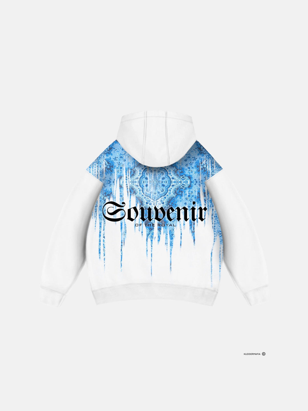 Oversize Souvenir Hoodie - Vit och Blå