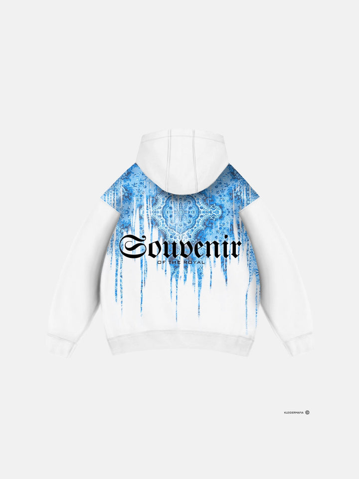 Oversize Souvenir Hoodie - Vit och Blå