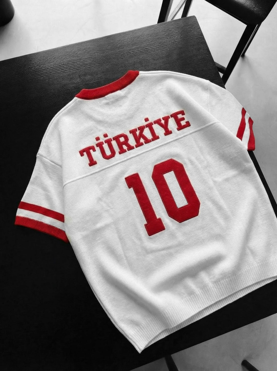 Oversize Türkiye Stickad T-shirt - Vit