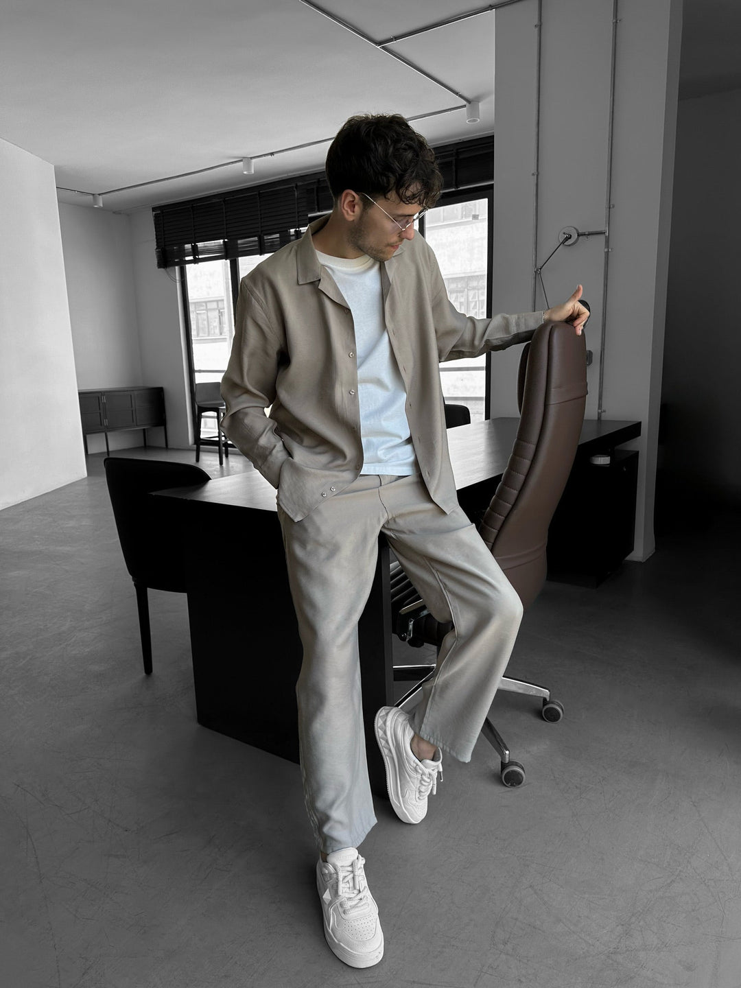 Regular Fit Skjorta - Beige