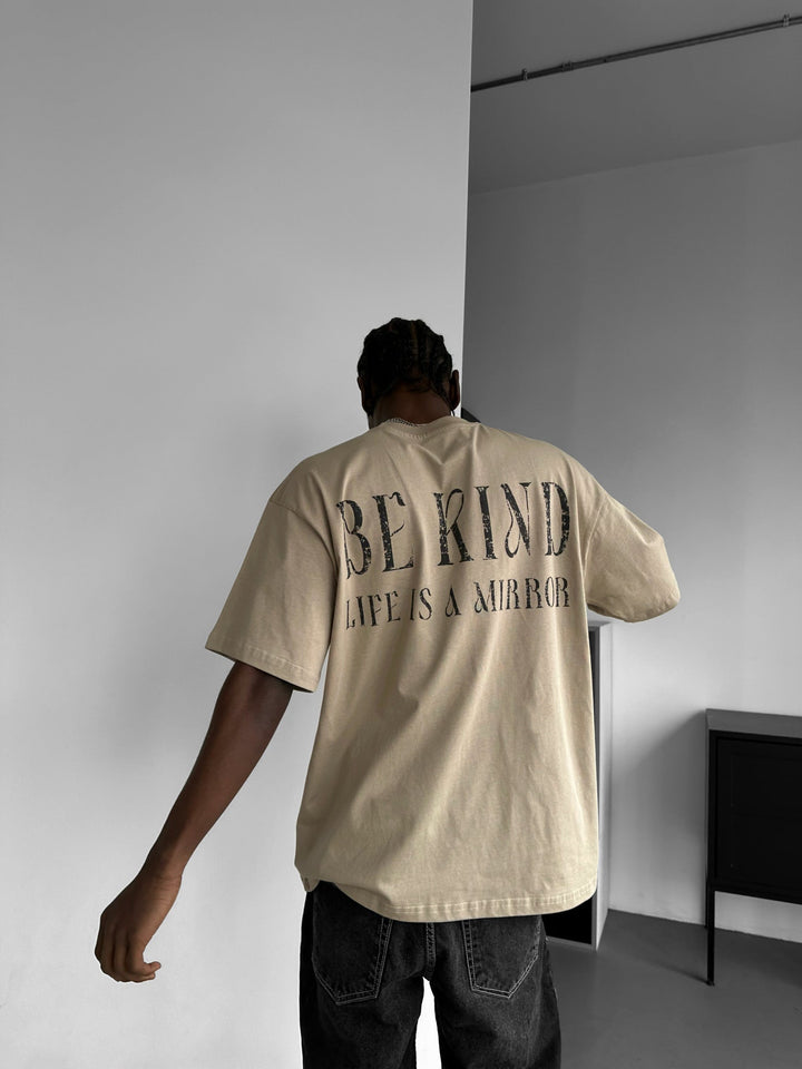 Oversize Be Kind T-shirt - Stone