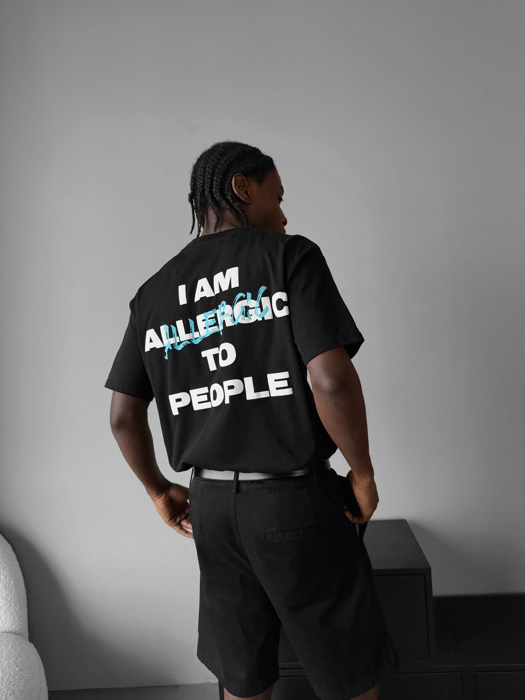Överdimensionerad Allergisk T-shirt - Svart