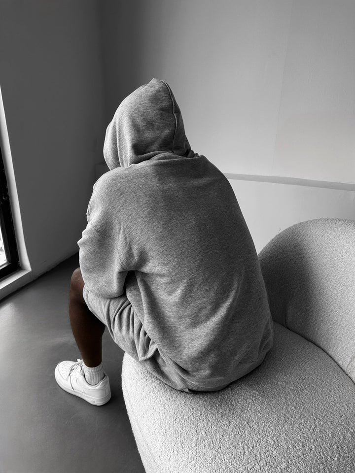 Loose Fit ‘MF’ Hoodie - Grå Melange