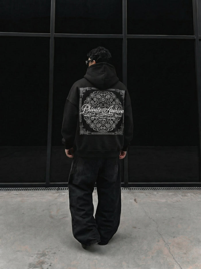 Oversize Privat Arkiv Hoodie - Svart