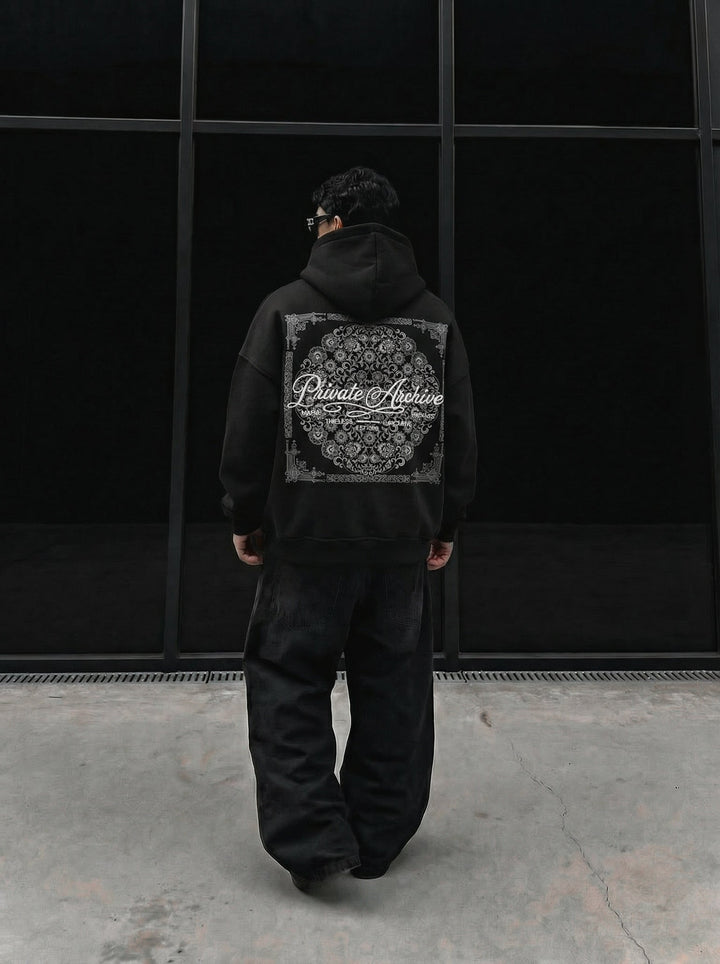 Oversize Privat Arkiv Hoodie - Svart
