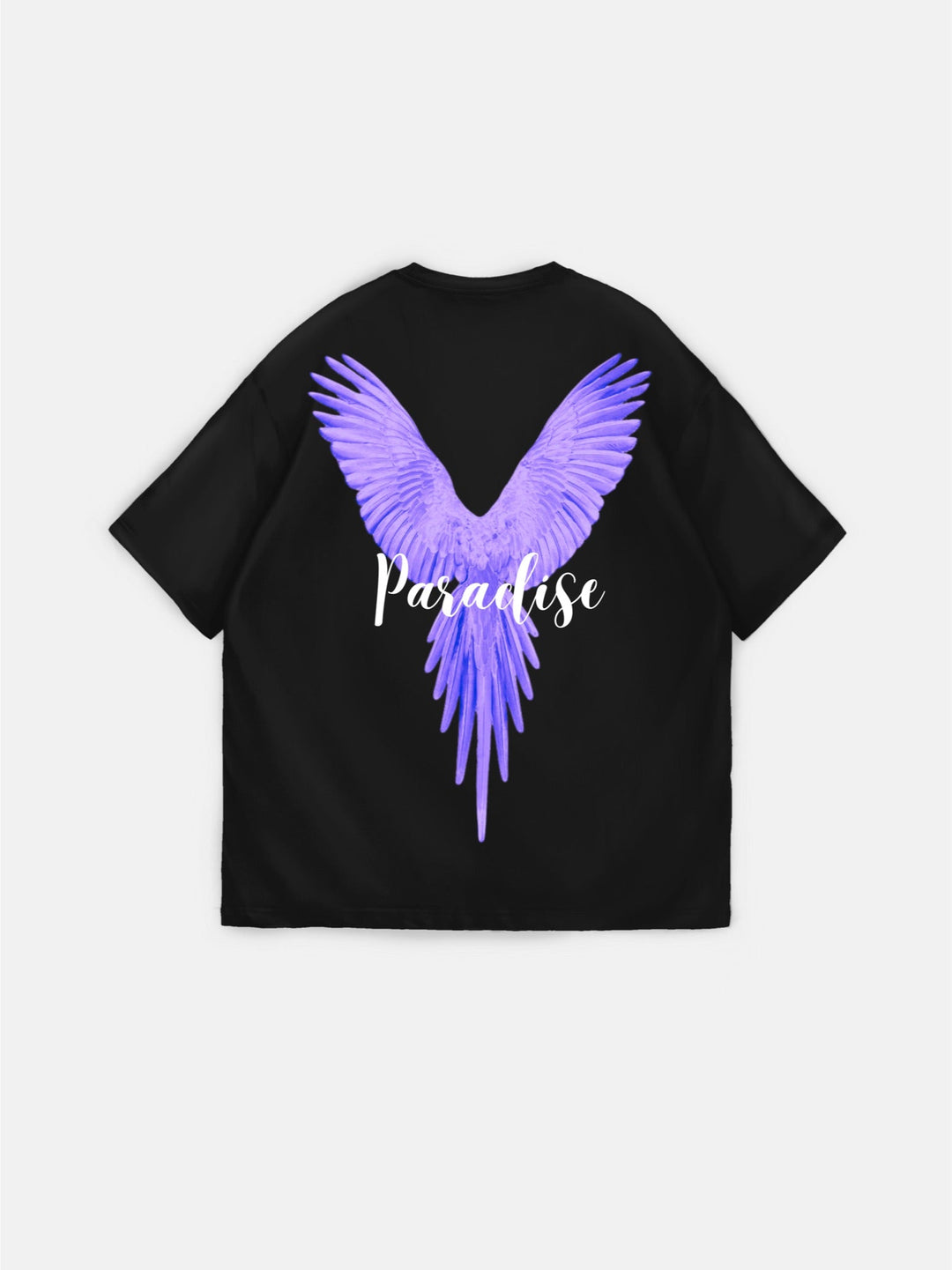 Oversize Papegoja Paradis T-shirt - Svart och Lila