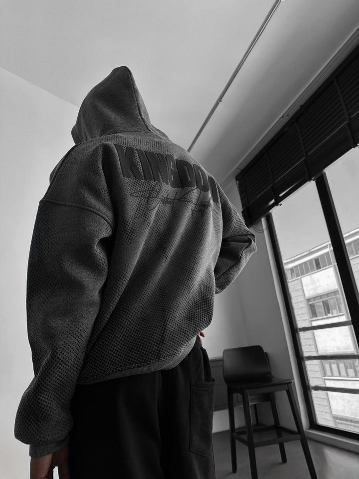 Oversize Kingdom Hoodie - Antracit Melange och Svart