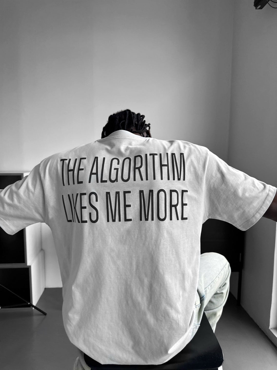 Oversize "Algorithm" T-Shirt - Grå