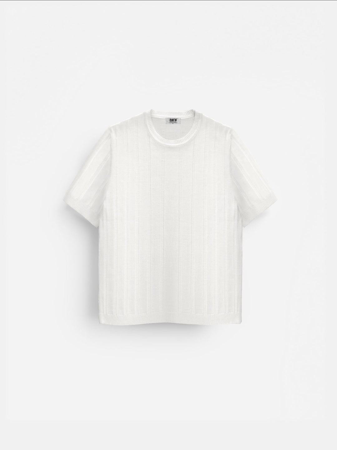 Regular Fit Knit Lines T-shirt - Vit