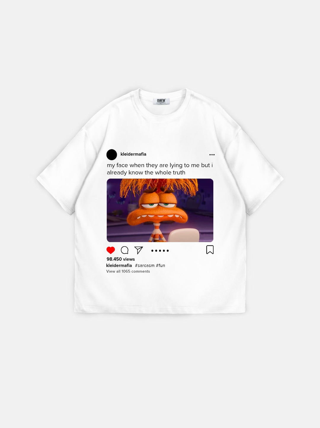Oversize Sarcasm Post T-shirt - Ecru