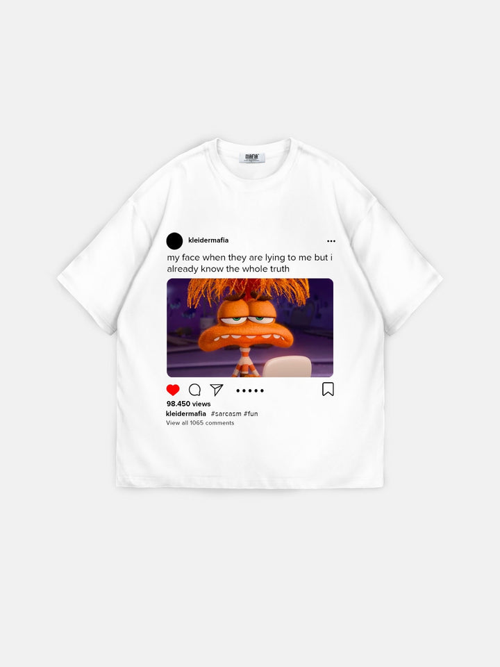Oversize Sarcasm Post T-shirt - Ecru