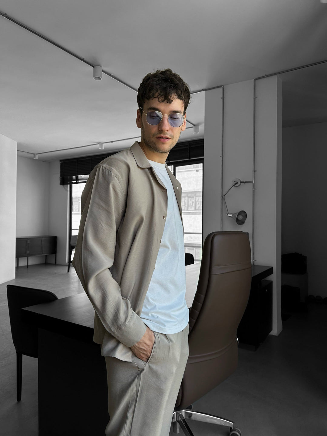 Regular Fit Skjorta - Beige