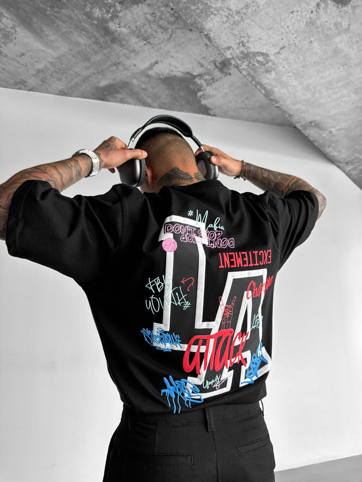 Oversize L.A T-shirt - Svart