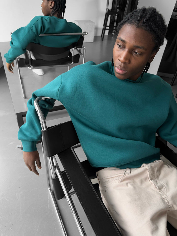 Oversize Basic Tröja - Havsgrön