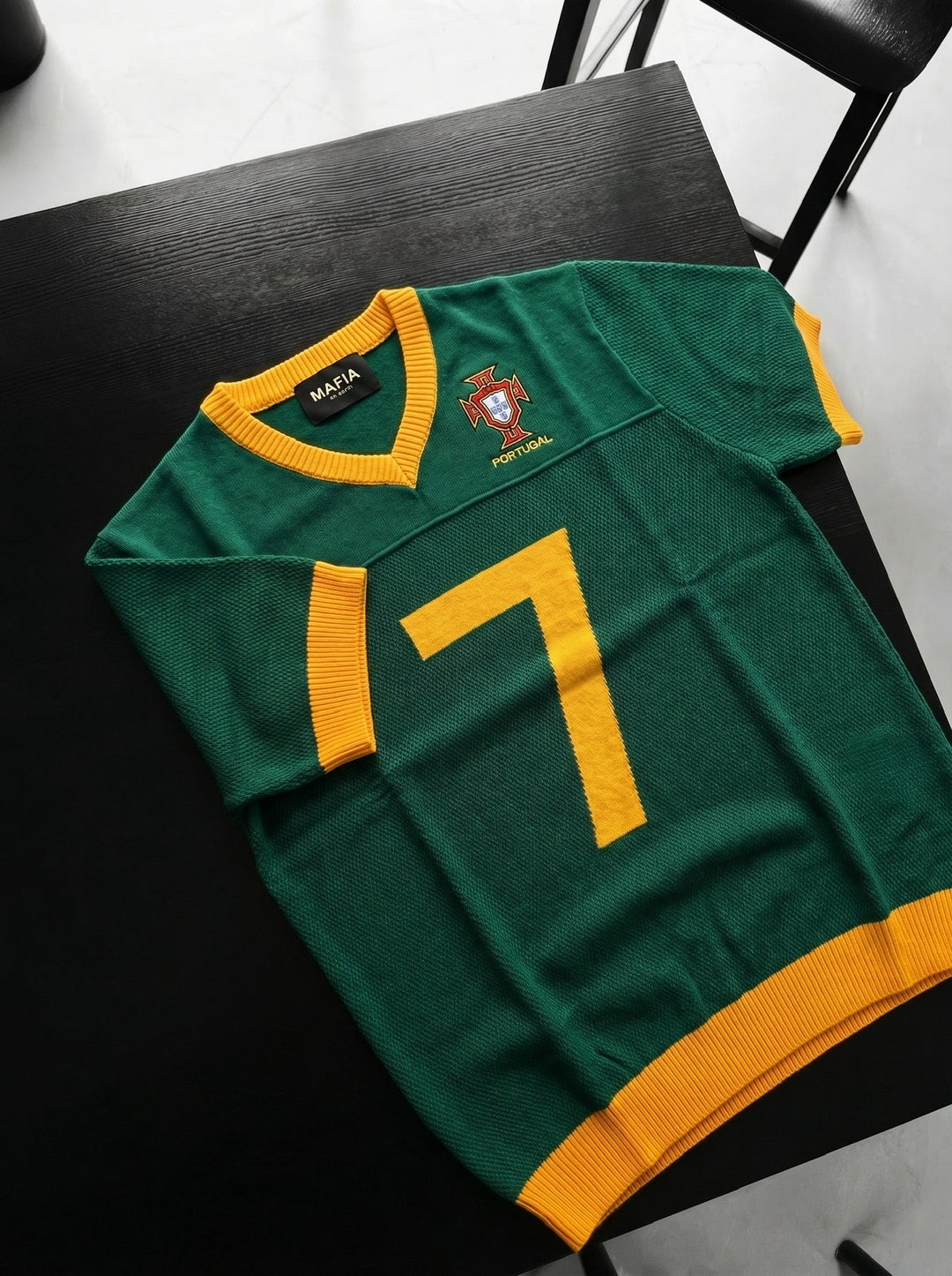 Oversize Portugal Stickad T-shirt - Grön