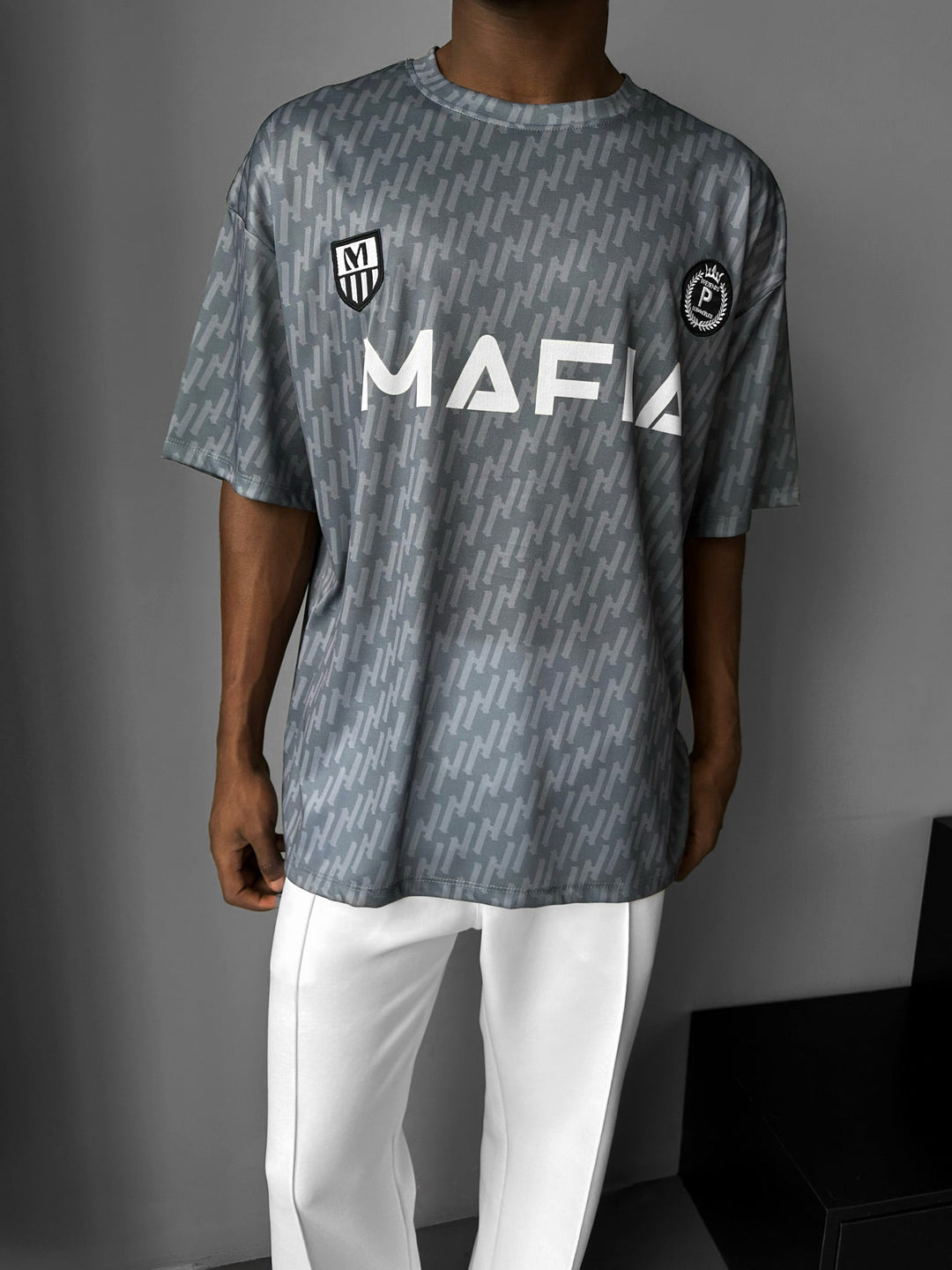 Oversize Mafia Tröja T-Shirt - Antracit