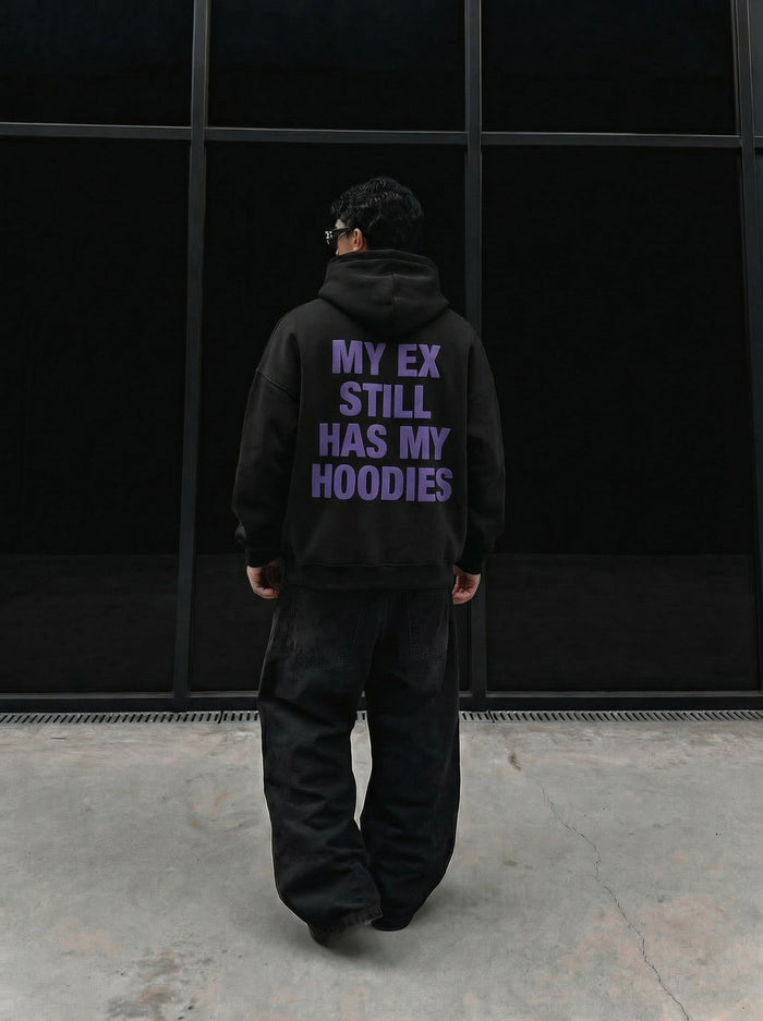 Oversize EX Del II Hoodie - Svart och Lila