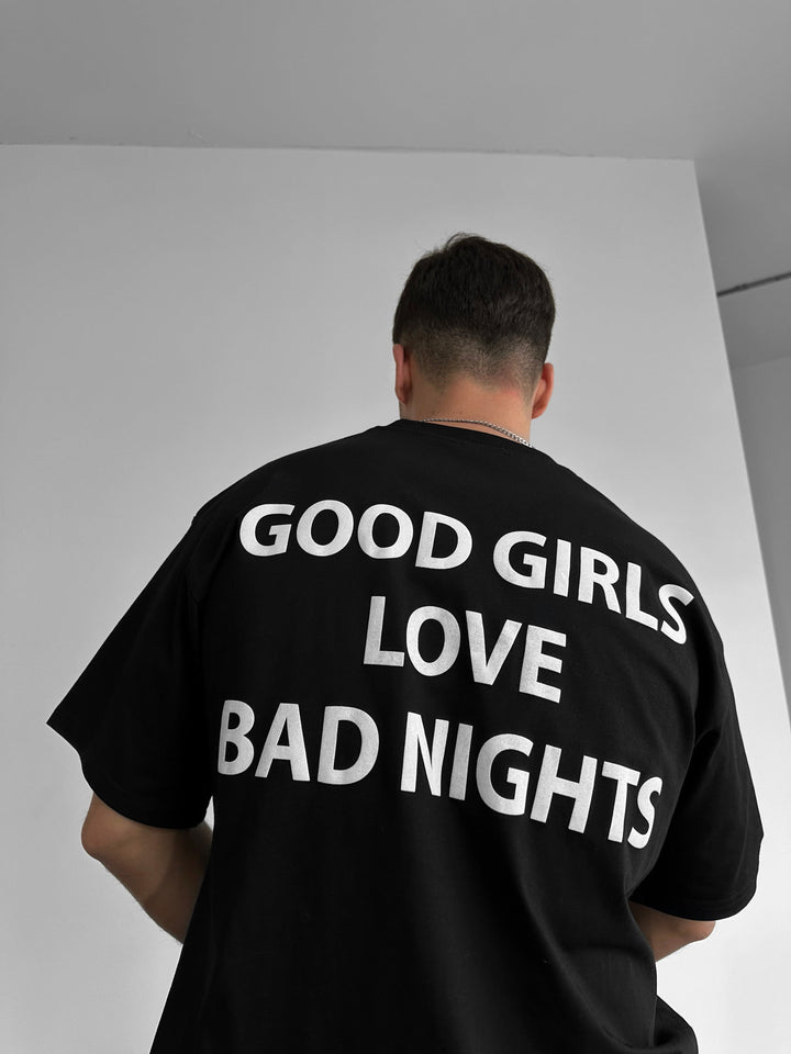 Oversize Good Girls T-shirt - Svart