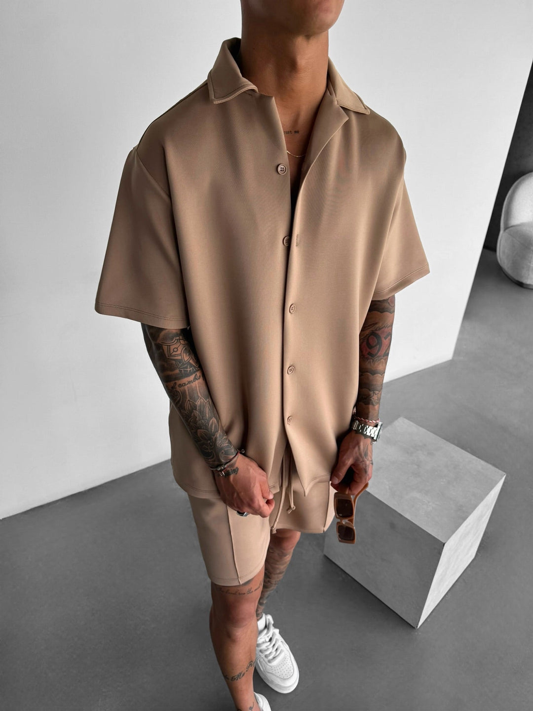 Oversize Dykarskjorta - Beige