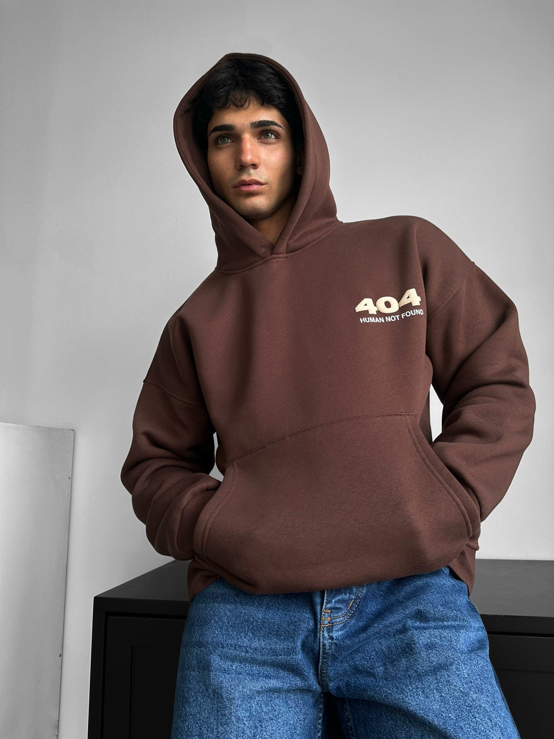 Oversize 404 Hoodie - Brun