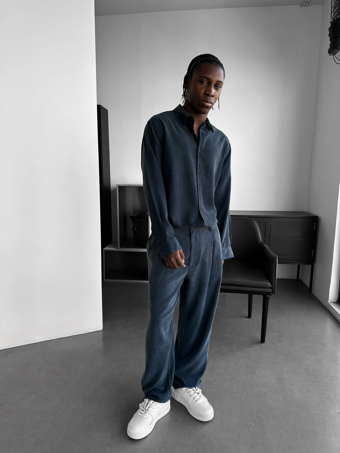 Oversize Tencel Skjorta - Svart