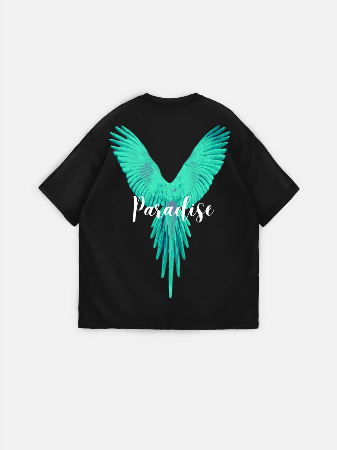 Översized Papegoja Paradis T-shirt - Svart och Grön