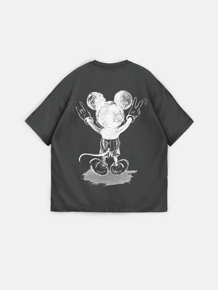 Oversize Mus T-shirt - Antracit