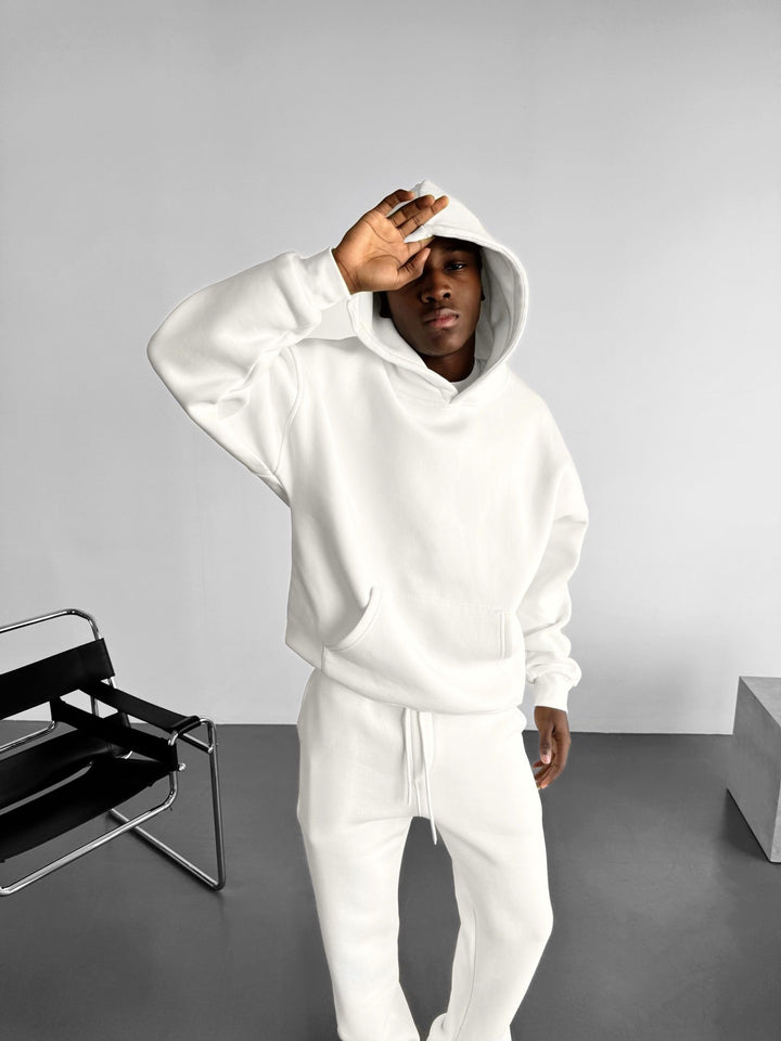 Oversize Basic Hoodie - Vit