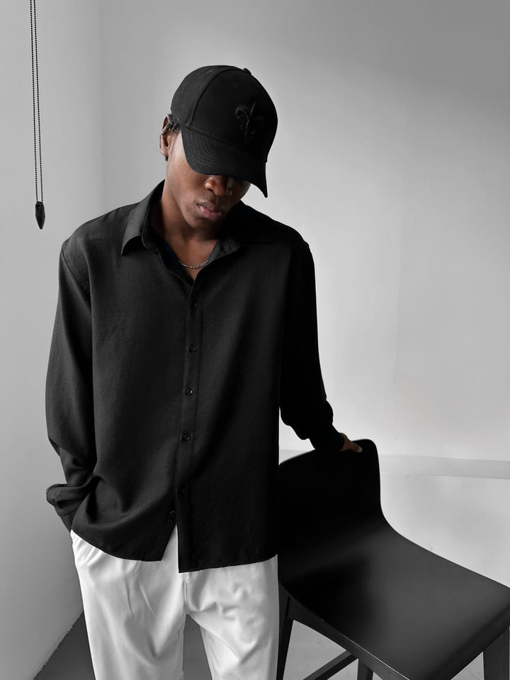 Oversize Oxford Skjorta - Svart