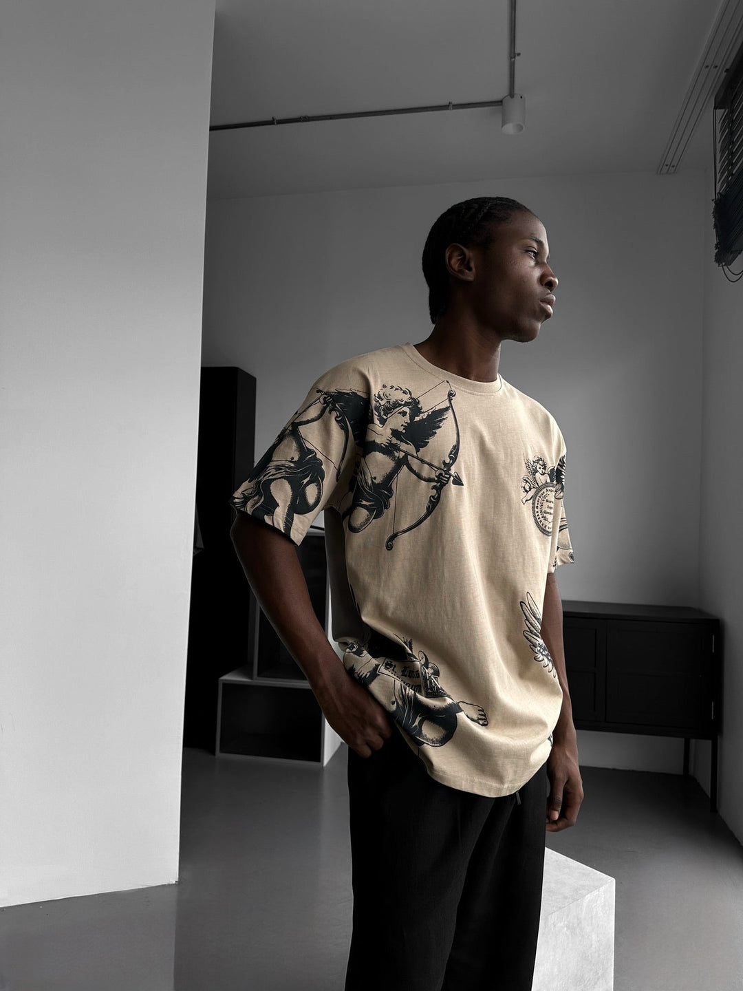 Oversize Guardian Angels T-Shirt - Beige