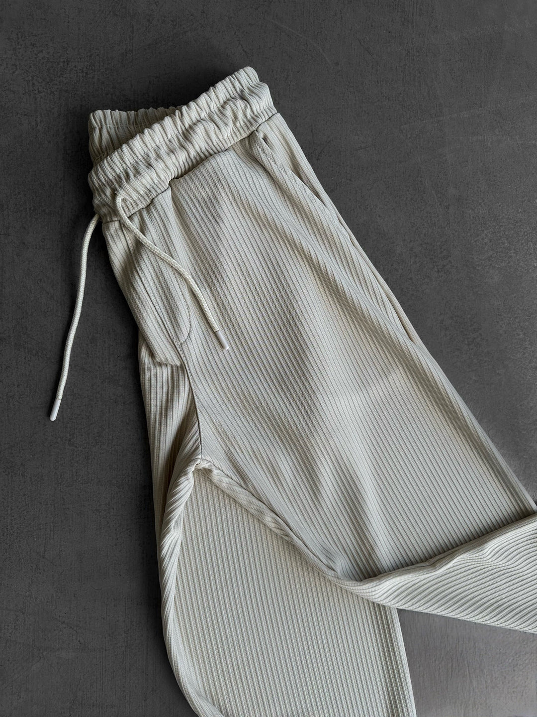 Lösa Randiga Byxor - Beige