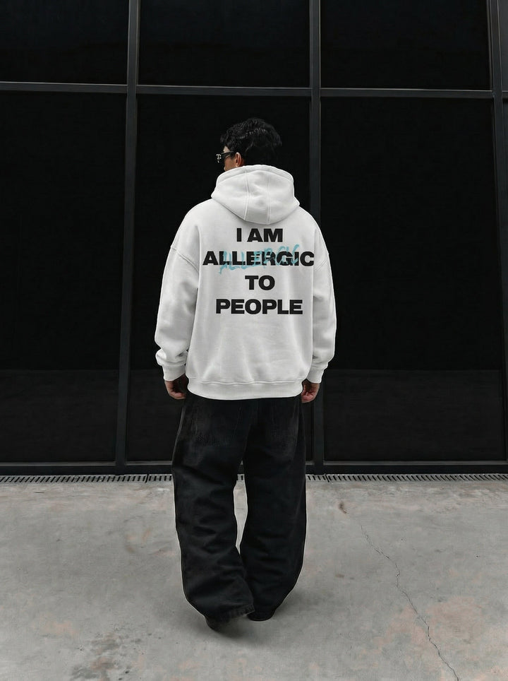 Oversize Allergisk Hoodie - Vit