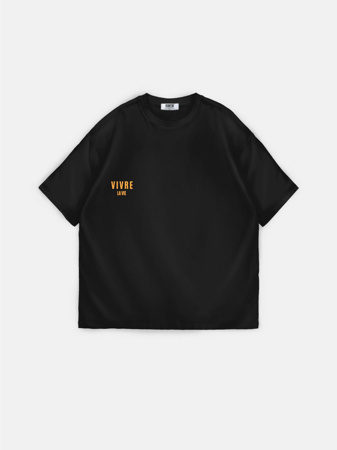 Oversize Vivre la Vie T-shirt - Svart och Orange