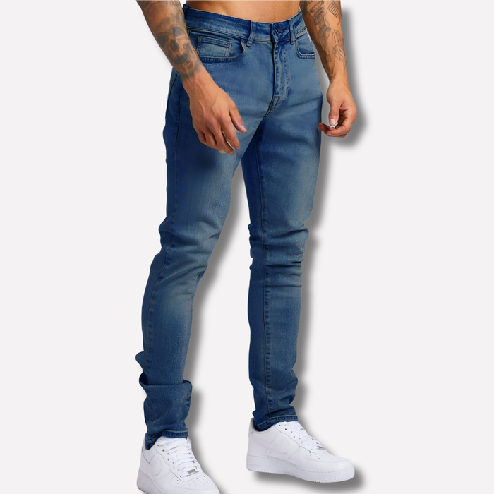 Herr Slim-Fit Stretch Jeans med Dragsko