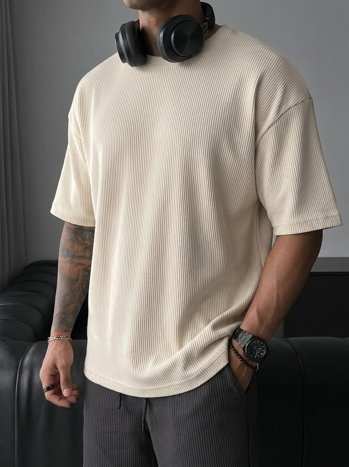 Oversize Cord Tee - Beige