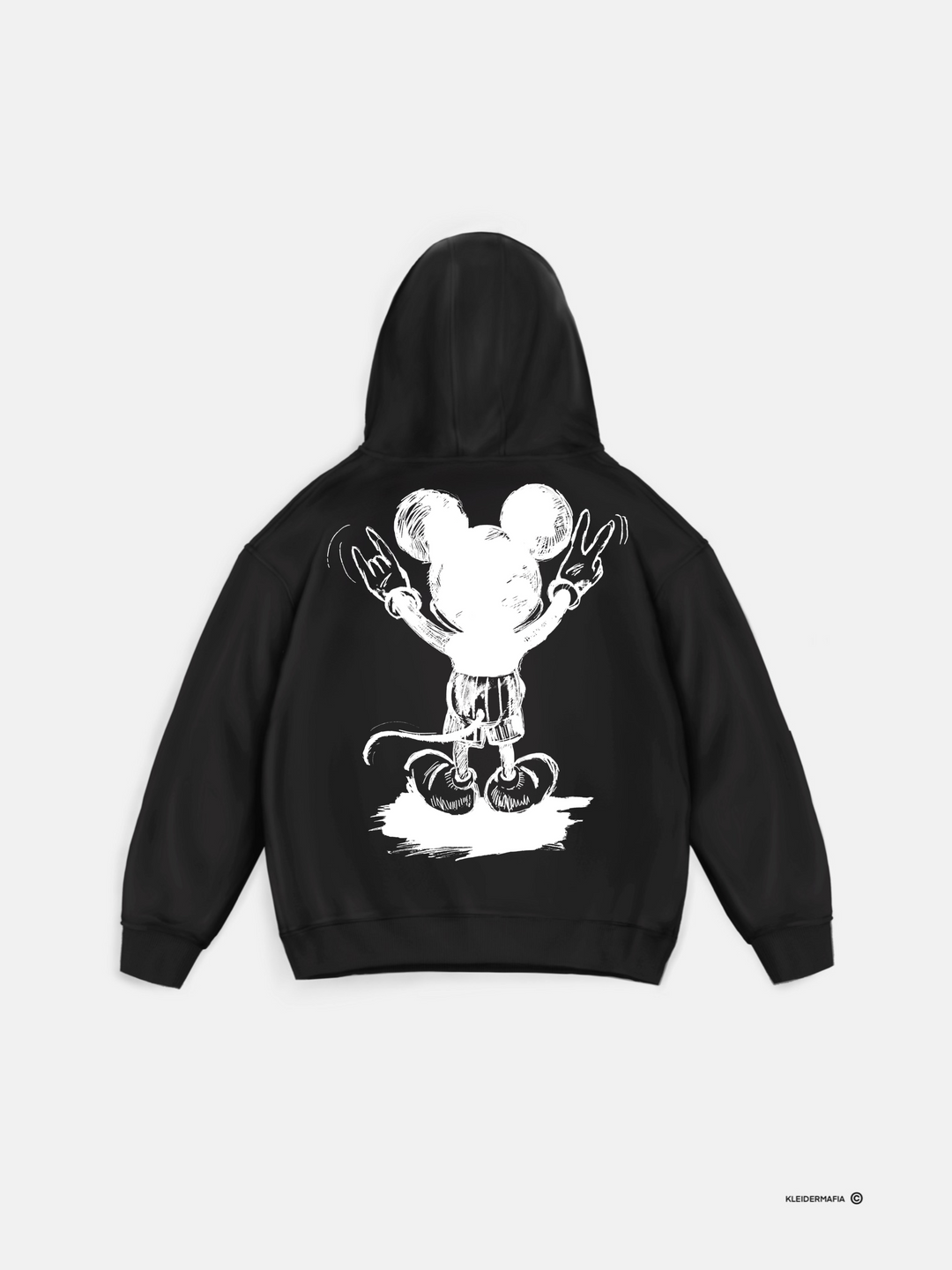 Oversize Musse Hoodie - Svart och Vit