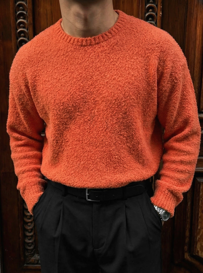Överdimensionerad Plush Pullover - Orange