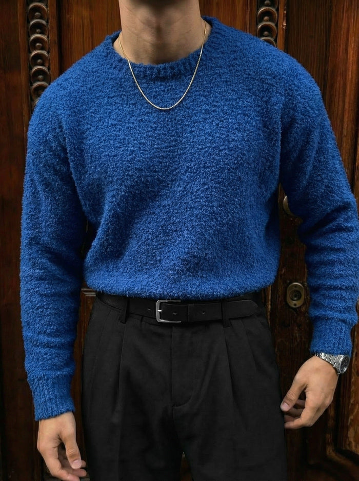 Oversize Plush Pullover - Kapten Blå