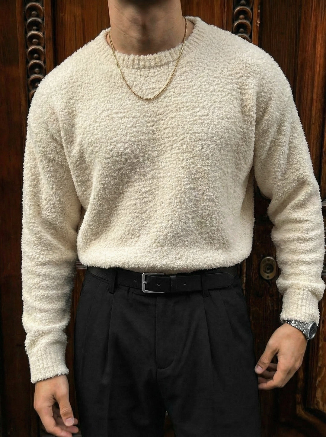 Oversize Plush Pullover - Ren Crème