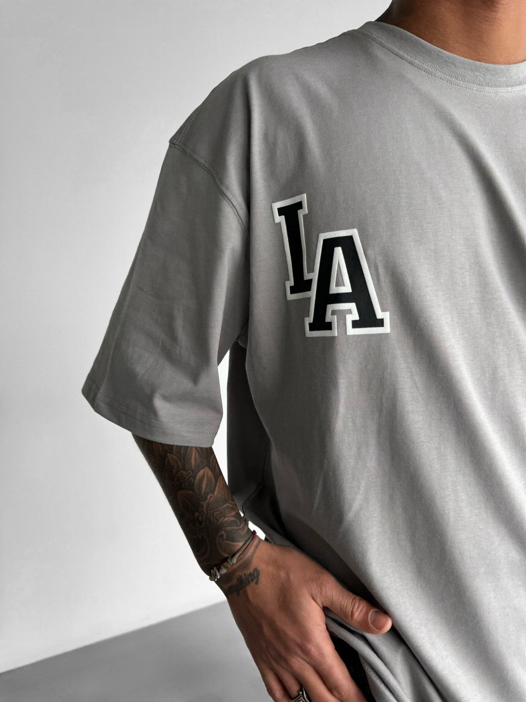 Oversize L.A T-shirt - Grå