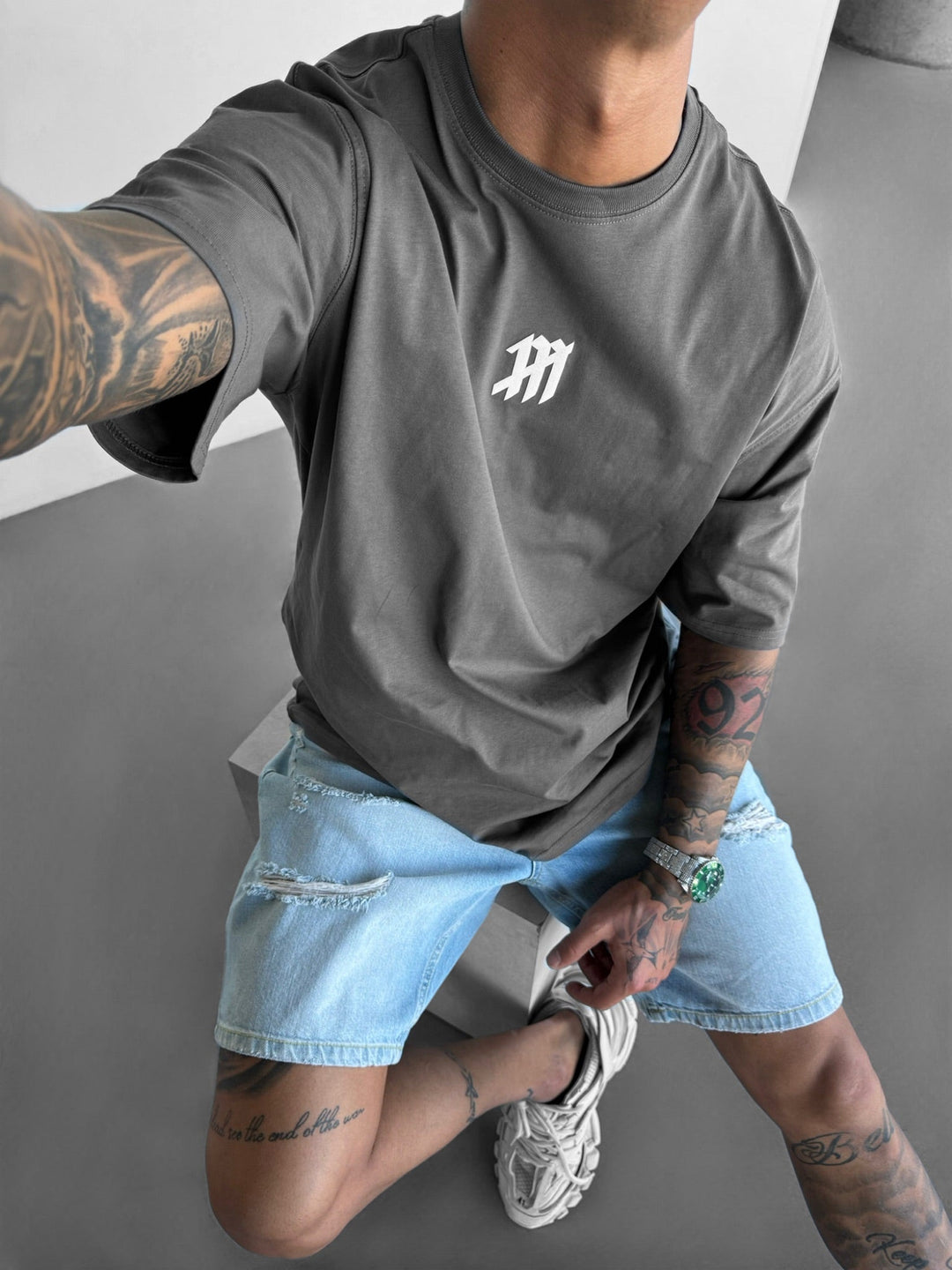 Oversize Mus T-shirt - Antracit