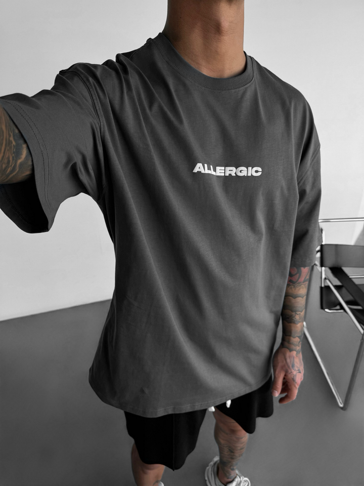 Översize Allergisk T-Shirt - Antracit och Blå