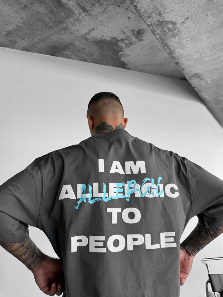 Översize Allergisk T-Shirt - Antracit och Blå