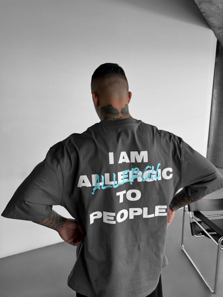 Översize Allergisk T-Shirt - Antracit och Blå