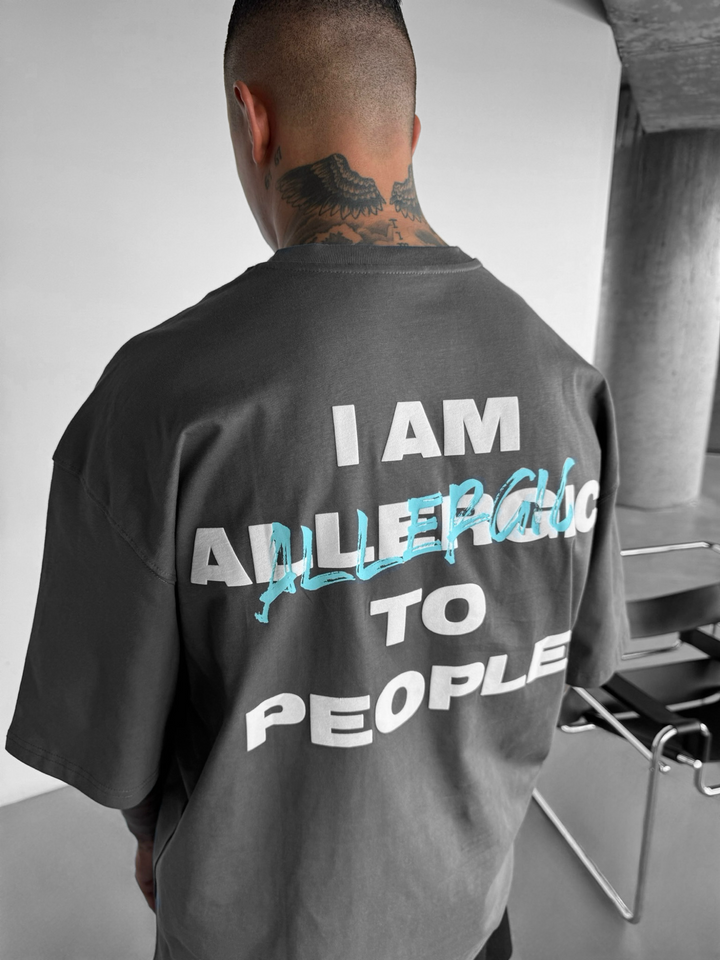 Översize Allergisk T-Shirt - Antracit och Blå
