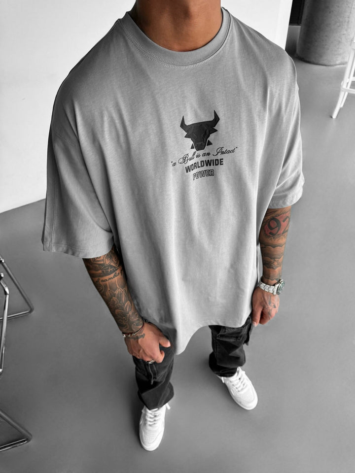 Oversize Bull Worldwide T-shirt - Grå